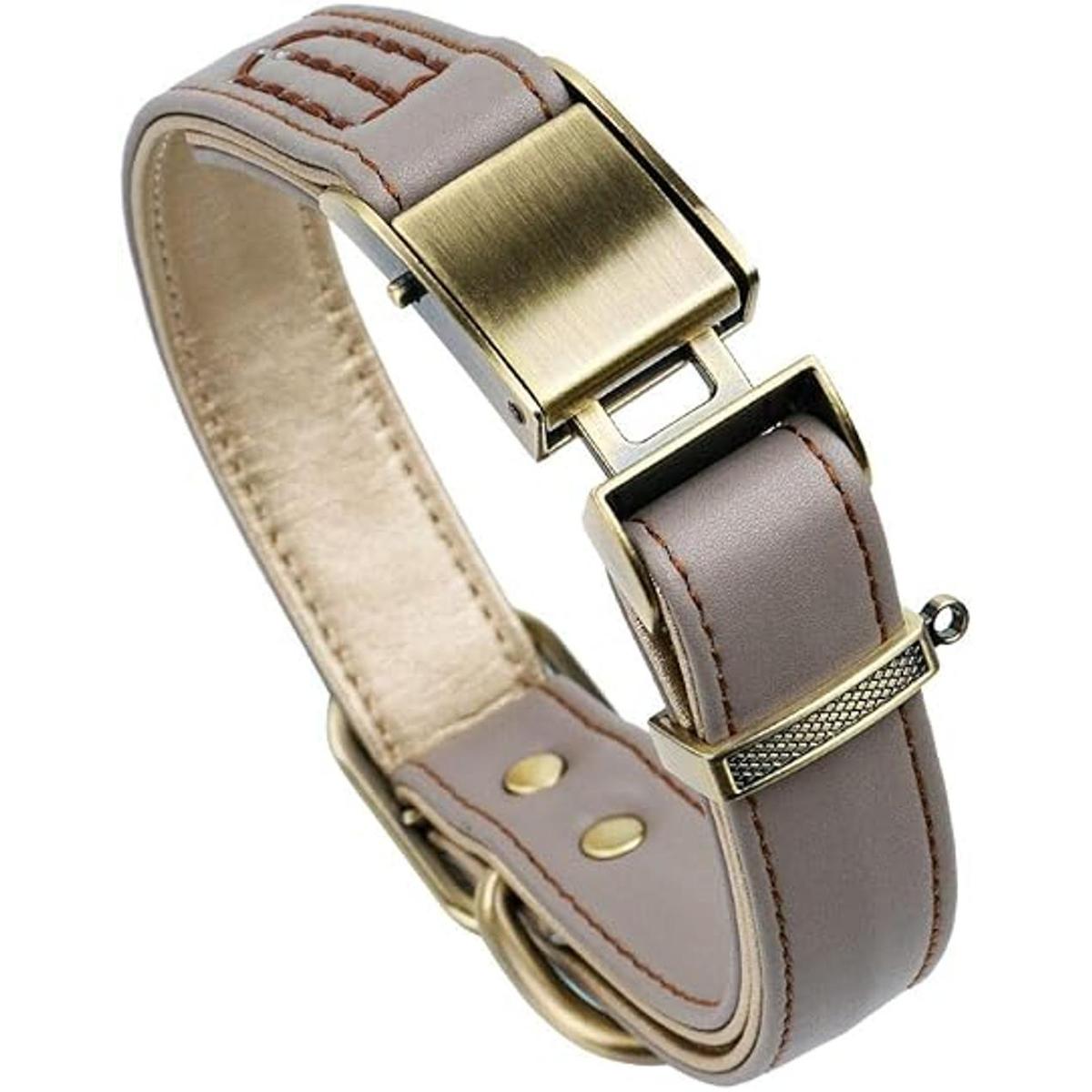 CHEDE Collar básico clásico de piel acolchada para