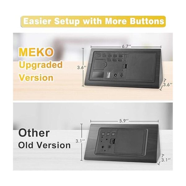 MEKO Reloj despertador digital de madera para dormitorios_6