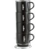 LAUCHUH Juego de 4 tazas de café apilables con estante_1