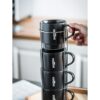 LAUCHUH Juego de 4 tazas de café apilables con estante_4