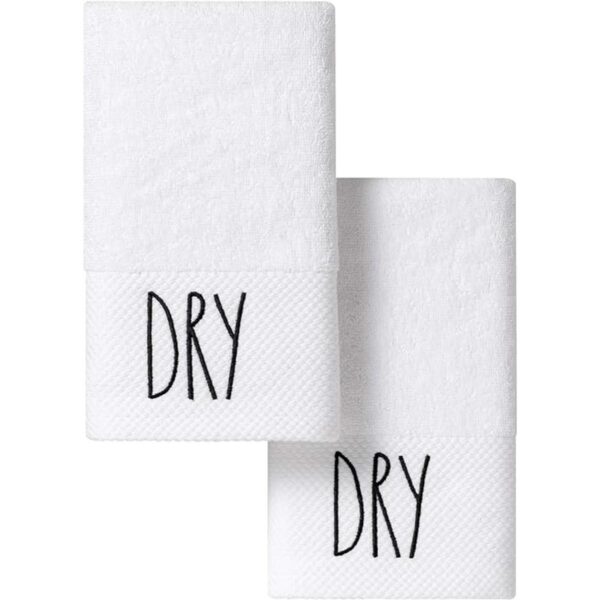 Rae Dunn Juego de 2 toallas de baño decorativas de baño_1