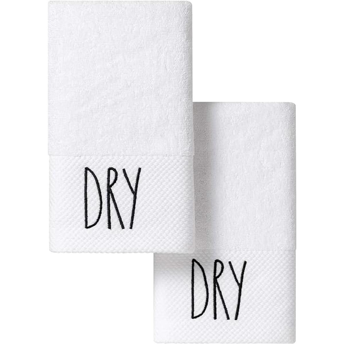Rae Dunn Juego de 2 toallas de baño decorativas de baño