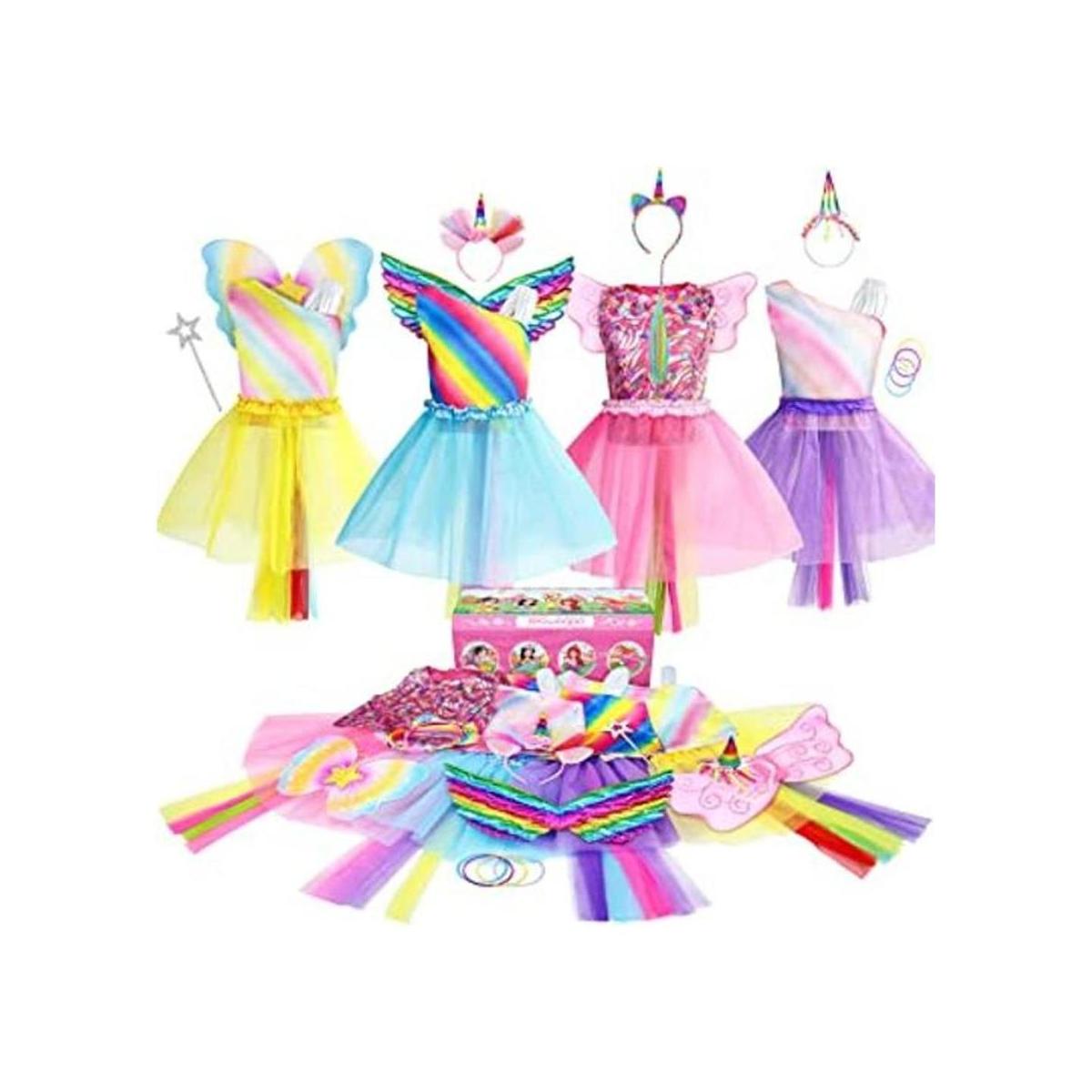 Jeowoqao Juego de traje de princesa para niñas 19 piezas