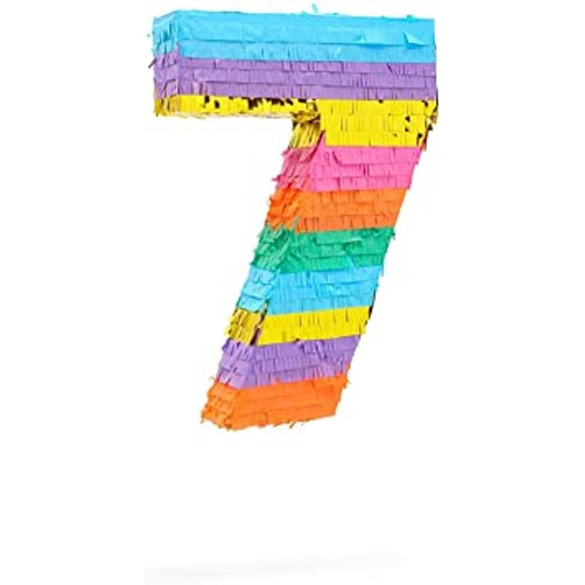 Piñata pequeña de arcoíris número 7 para fiestas de
