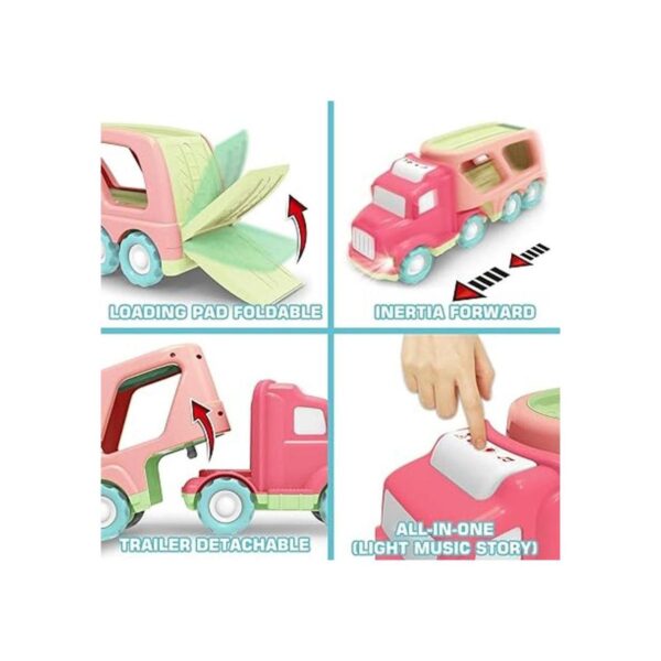 Juego de juguetes de coche portador 5 en 1 con luces y