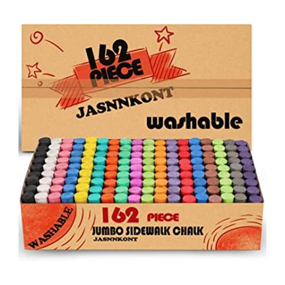 Juego de 162 tizas lavables para acera 18 colores no