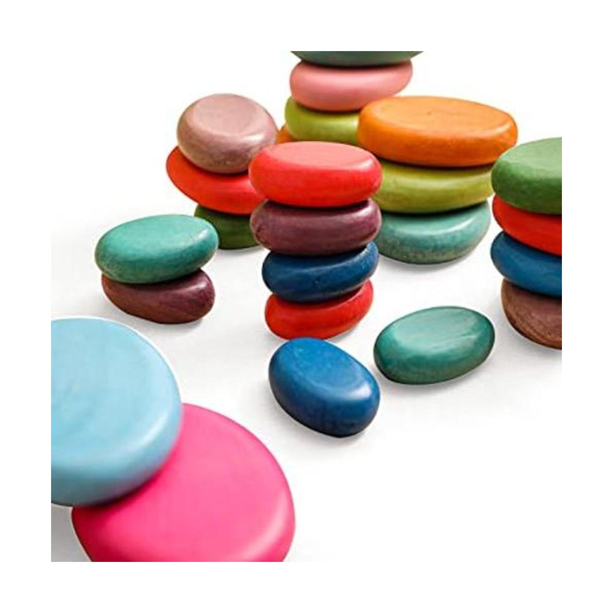 Juego de 16 piedras de madera apilables juego de