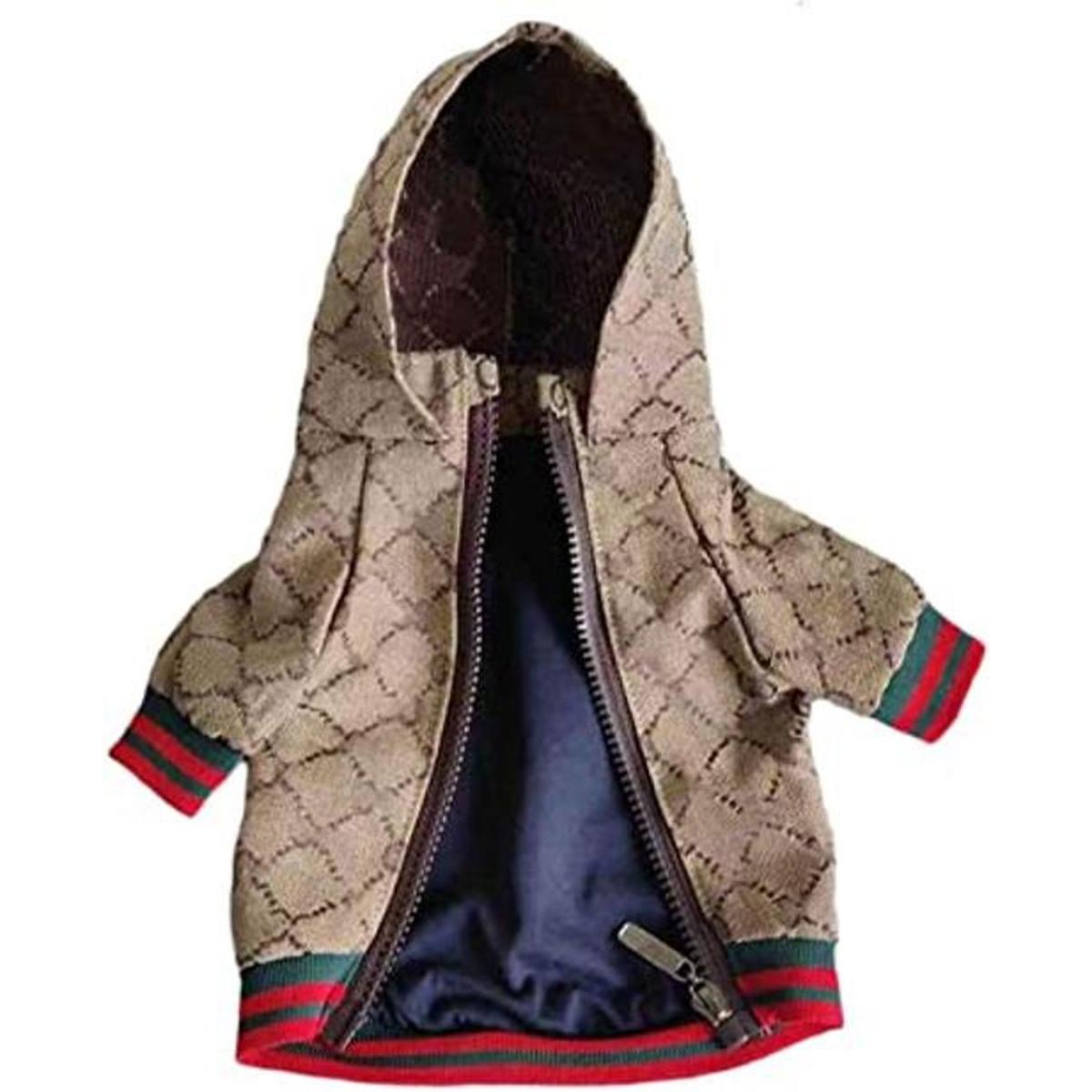HQREA Dog Hoodie Luxury Dog Clothes Winter Dog Jacket