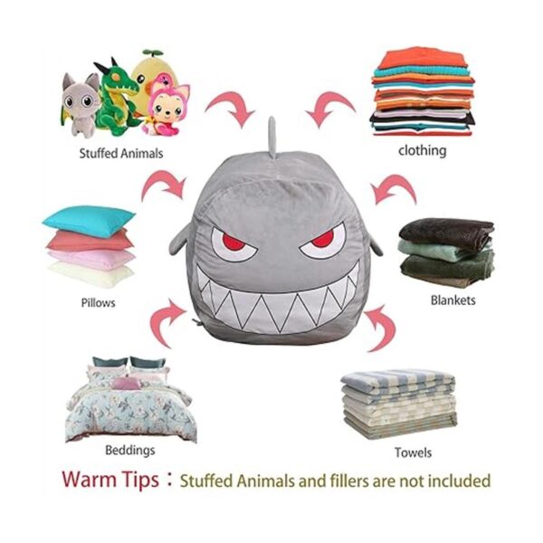 Bolsa de almacenamiento de juguetes de peluche de tiburón_4
