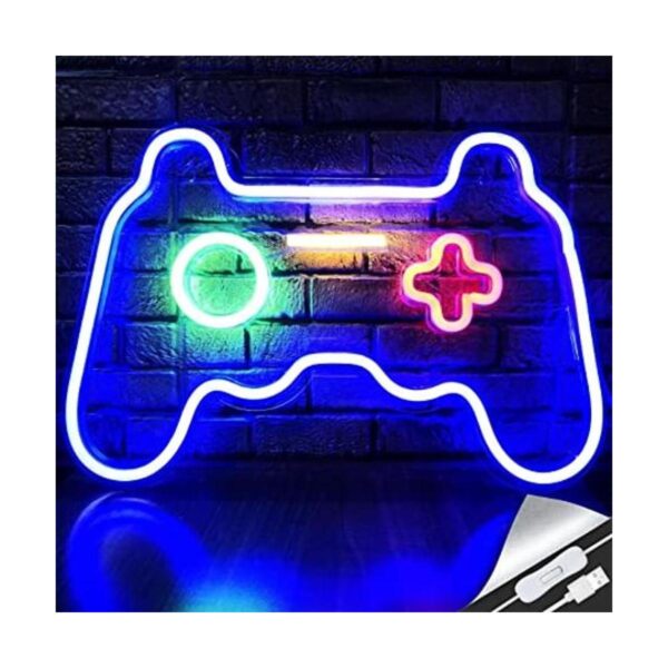 Letrero LED de neón con forma de gamepad con luz LED para_1