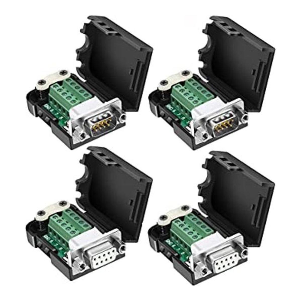 DaFuRui 4Pack DB9 Breakout ConnectorDB9 Solderless