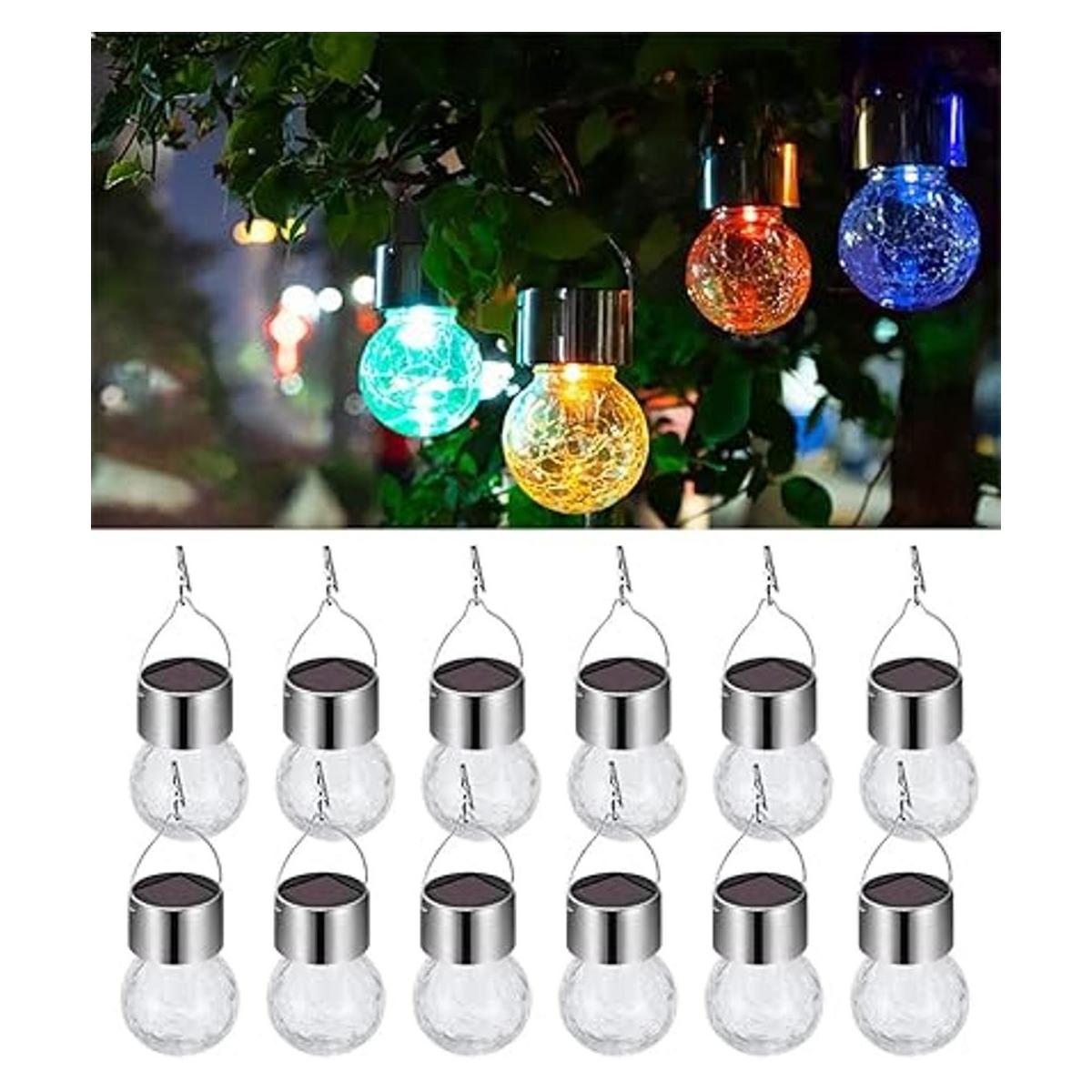 KIMI HOUSE Paquete de 12 luces LED colgantes alimentadas