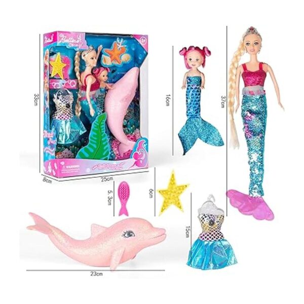 Juego de muñeca de princesa sirena cola de sirena que