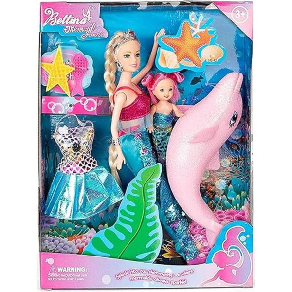 Juego de muñeca de princesa sirena cola de sirena que