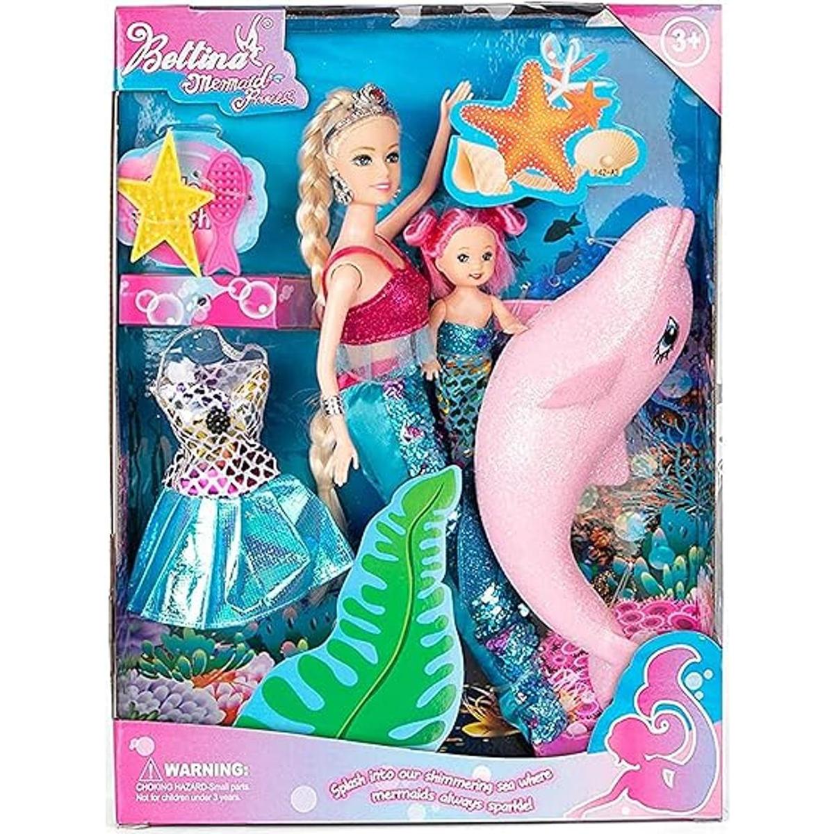 Juego de muñeca de princesa sirena cola de sirena que
