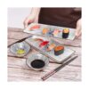 Juego de 6 platos de sushi de cerámica rectangular de 10