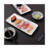 Juego de 6 platos de sushi de cerámica rectangular de 10