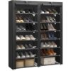 JIUYOTREE Zapatero de 7 niveles con funda a prueba de