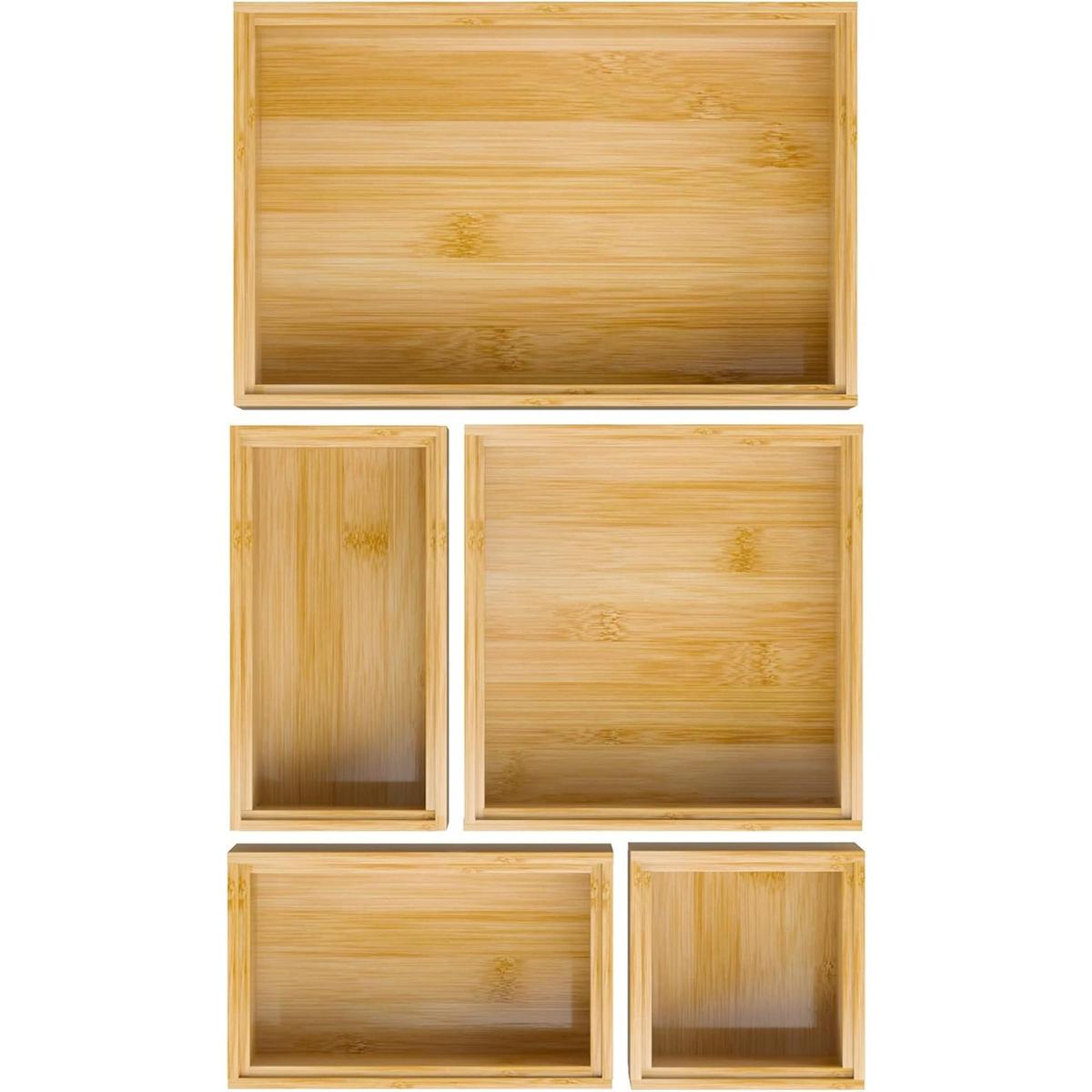 Caja de almacenamiento organizadora de cajones de bambú