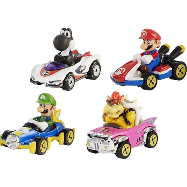 Hot Wheels Mario Kart Paquete de 4 personajes y karts en_4