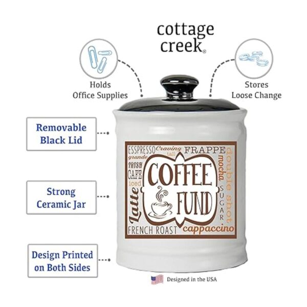Cottage Creek Coffee Fund Alcancía tarro de caramelo