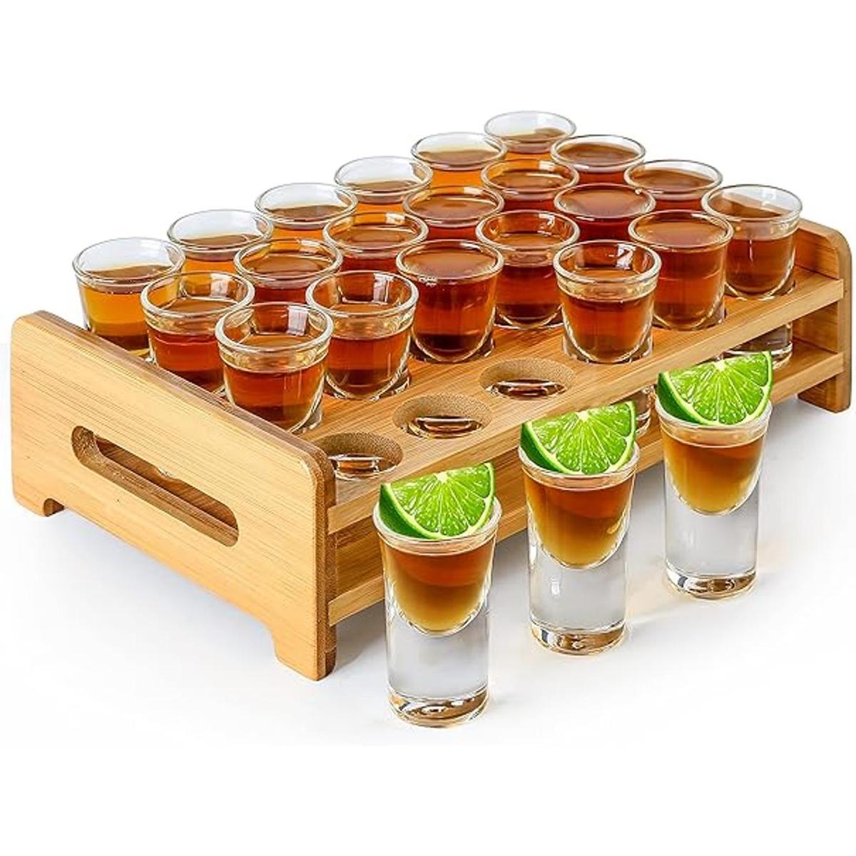 Juego de 24 vasos de 0.5 onzas 0.5 fl oz con soporte
