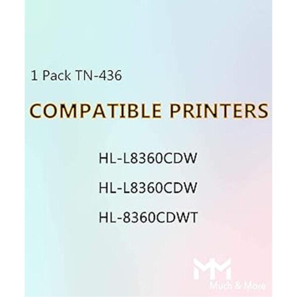 Paquete de 1 cartucho de tóner TN436BK TN436 TN436BK TN436