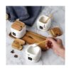 Juego de 3 tarros de cerámica para café con tapa cuchara