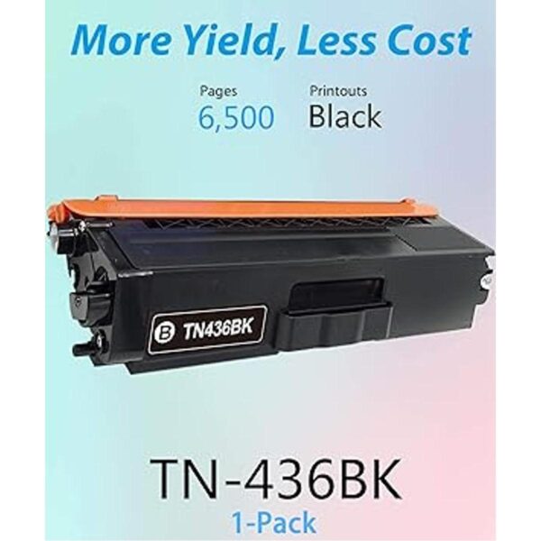 Paquete de 1 cartucho de tóner TN436BK TN436 TN436BK TN436
