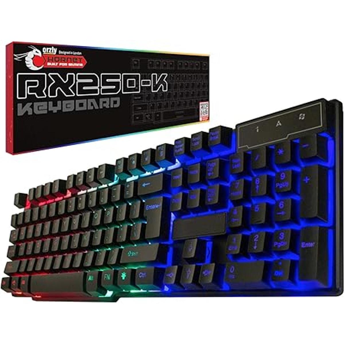 Teclado para juegos RGB USB con cable arcoíris diseñado