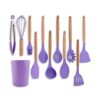 Juego de 12 utensilios de cocina de silicona con soporte