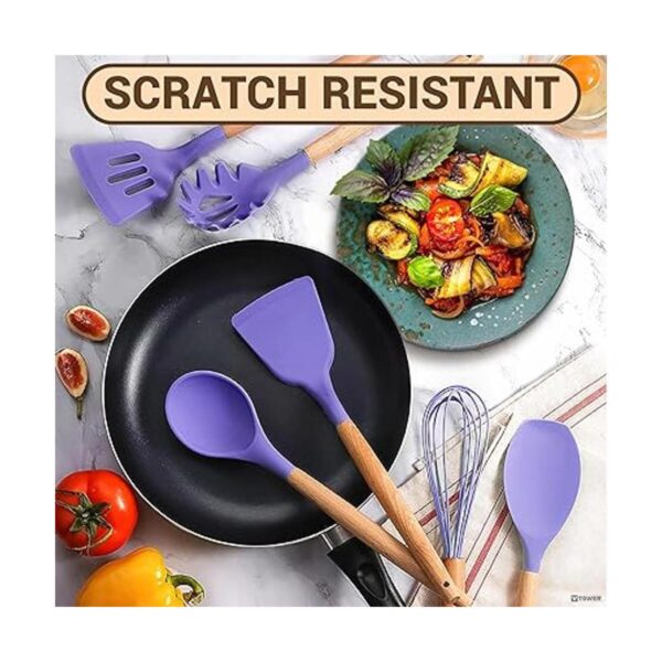 Juego de 12 utensilios de cocina de silicona con soporte