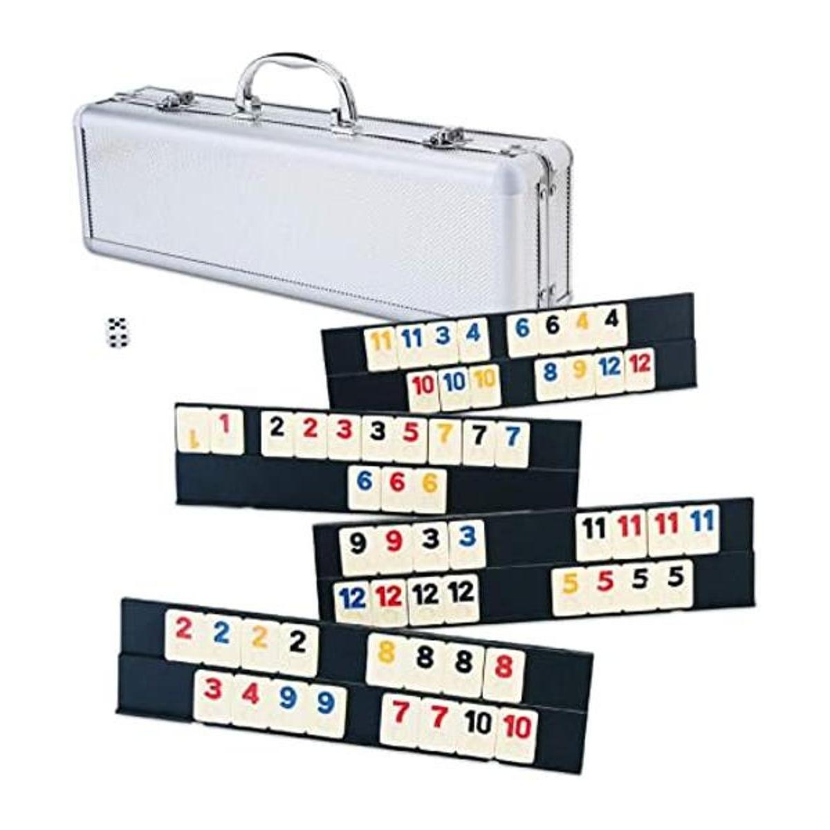 Juego de 106 fichas Rummy Tiles juego de viaje de color