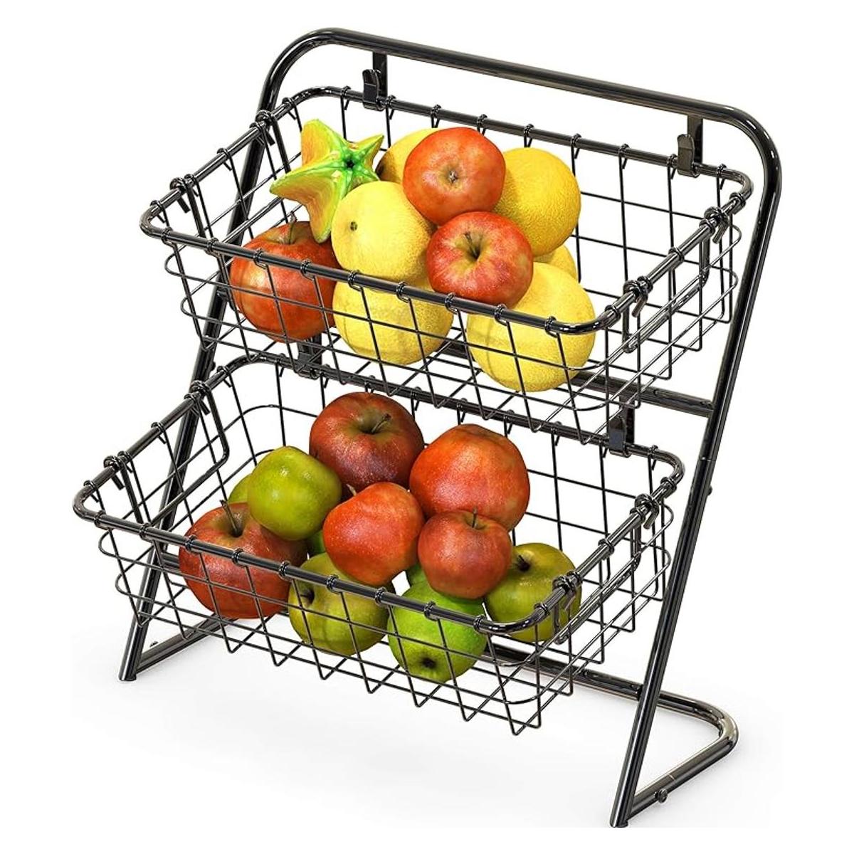 SimpleHouseware Soporte rígido para cesta de alambre de 2