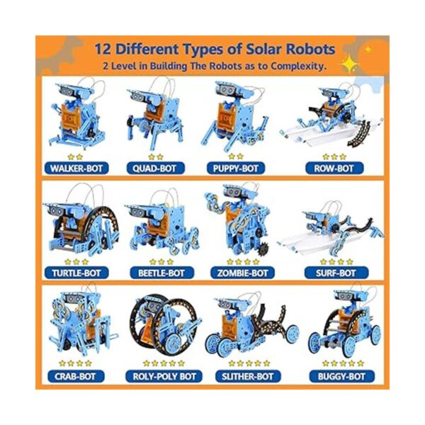 Sillbird STEM Projects 12 en 1 Robot de juguetes solares_2