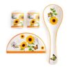 Saleros de girasol y pimienta soporte de cuchara de_1