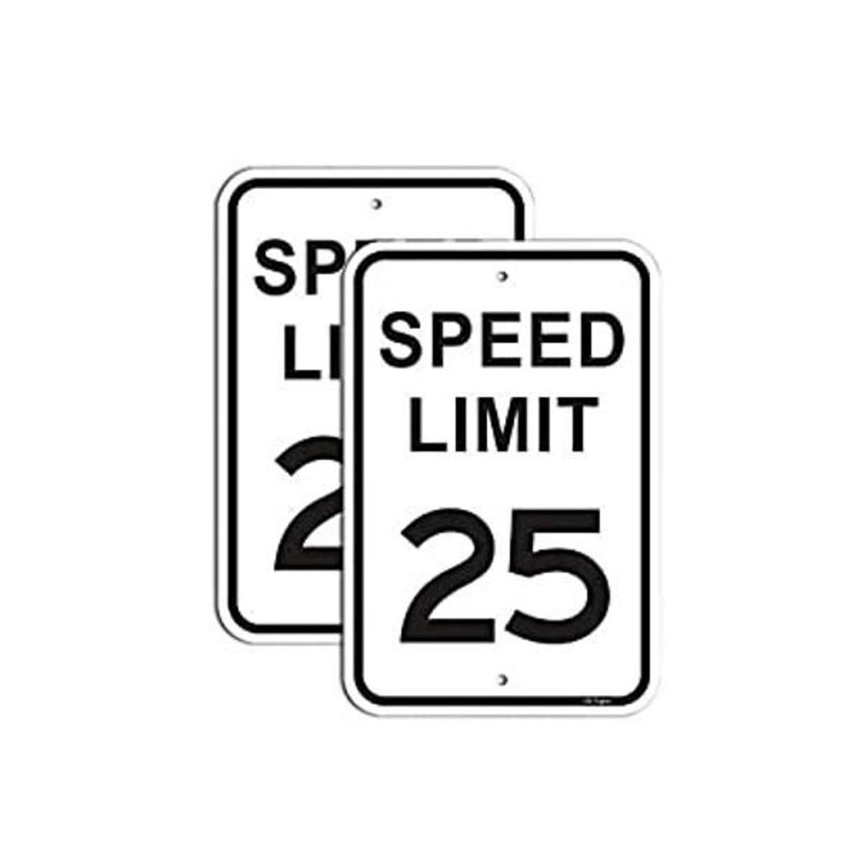 Paquete de 2 señales de tráfico con límite de velocidad de