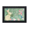 Tapete primitivo de conejo de Pascua y tulipanes floral_1