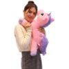 Lanmore Juguetes de peluche de unicornio grande almohada