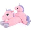 Lanmore Juguetes de peluche de unicornio grande almohada