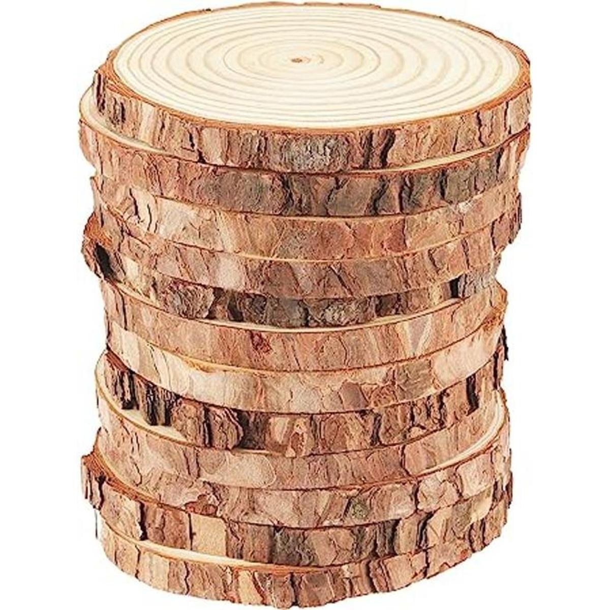 KOHAND 12 piezas de rodajas de madera de 6 a 7 pulgadas