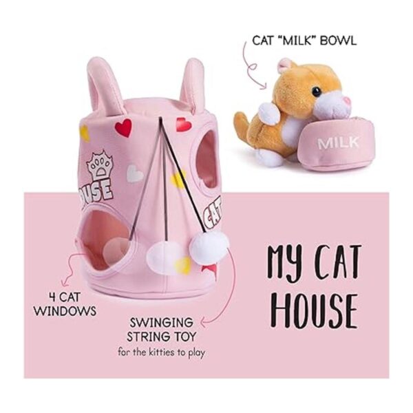 Talking Plush Creations Casa de gato de felpa para niños