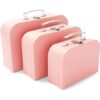 Maletas de cartón rosa juego de 3 cajas de almacenamiento_3