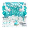 Decoraciones de cumpleaños de 16 años suministros de_1