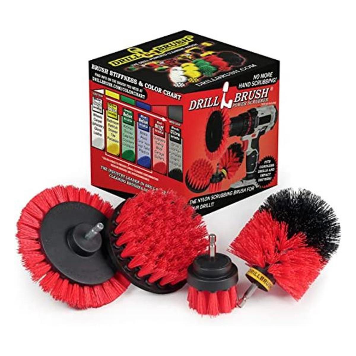 Drillbrush Red Kit de cepillo de limpieza eléctrica para