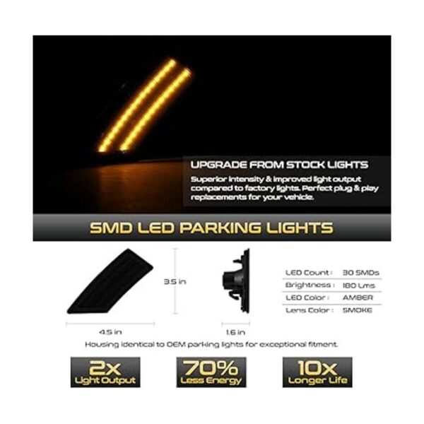 VIPMOTOZ Tira LED ámbar completa de repuesto para Ford_2