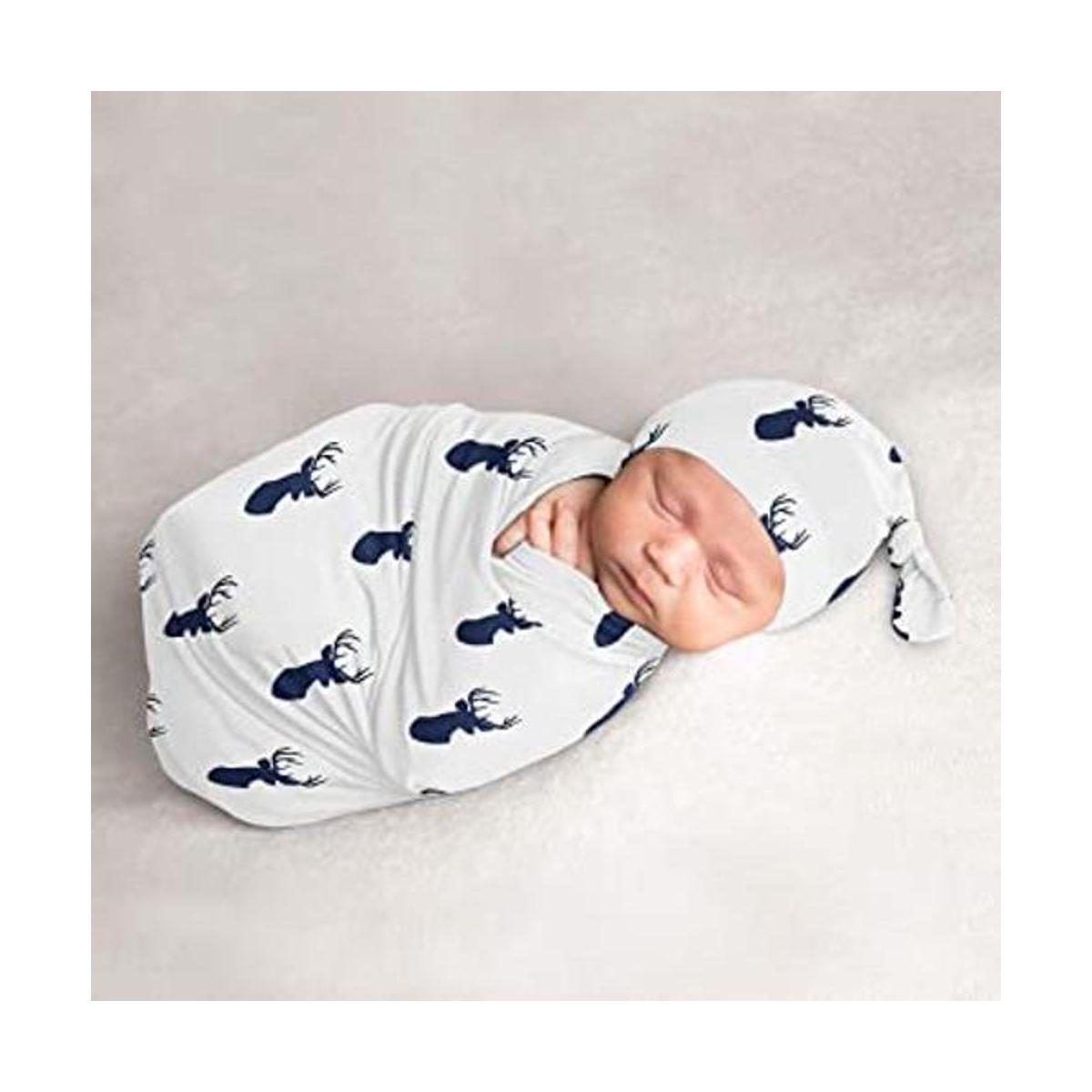 Sweet Jojo Designs Woodland Deer Baby Boy Cocoon y Beanie