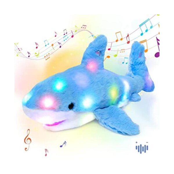 Hopearl Peluche musical con luces LED de tiburón y sonido_1