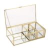 Hipiwe Caja de recuerdo de vidrio con espejo con dos