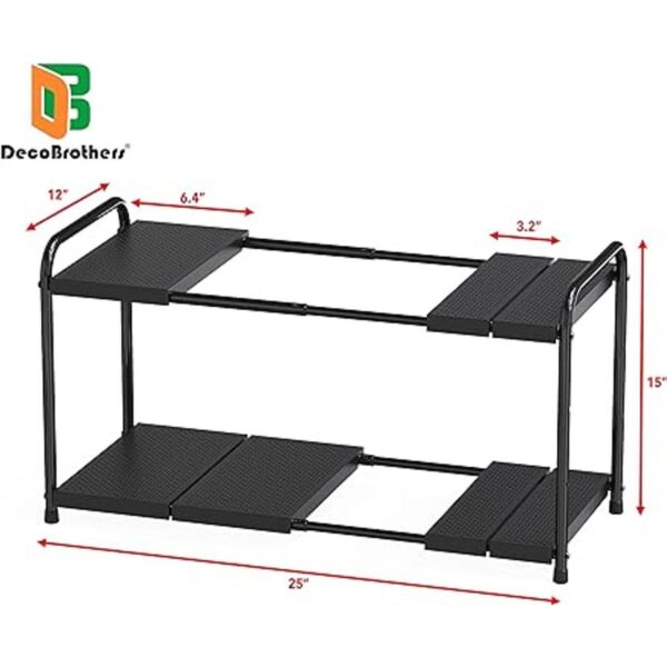 DecoBros Organizador de estantes expandible de 2 niveles_4